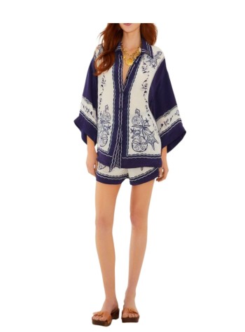 farm rio pantalon corto mujer coast scarf off-white shorts - 360774 25246 2