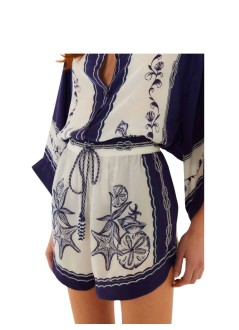 farm rio short pant womancoast scarf off-white shorts - 360774 25246