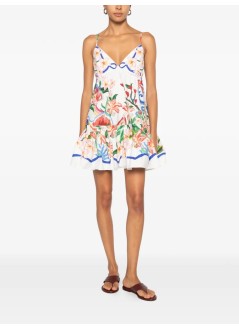 farm rio vestido mujer garden of life scarf off-white mini dress - 363351 25222