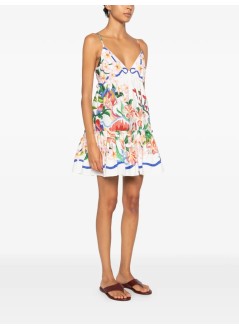 farm rio vestido mujer garden of life scarf off-white mini dress - 363351 25222