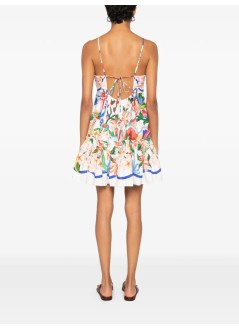 farm rio vestido mujer garden of life scarf off-white mini dress - 363351 25222