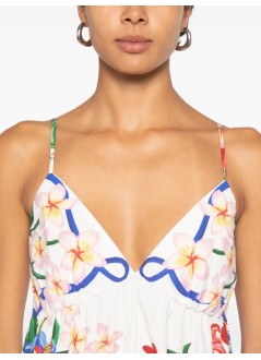 farm rio vestido mujer garden of life scarf off-white mini dress - 363351 25222