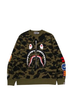 bape sweater man1st camo shark crewneck sweatshirt m - 1l80113011 green