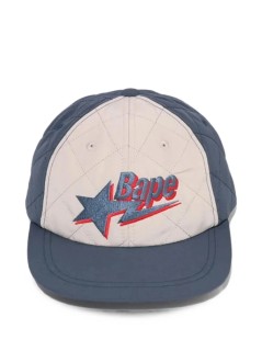 bape cap manbape sta logo quilting cap m - 1l80180006 navy