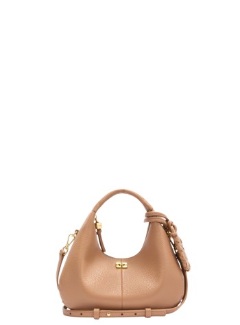 ganni crossbody womanhobo mini grained - c1040004 0sp