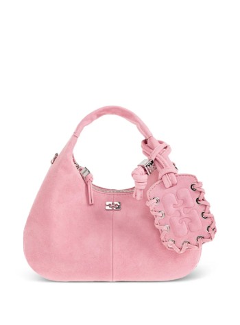 ganni crossbody womanhobo mini suede - c1040014 478