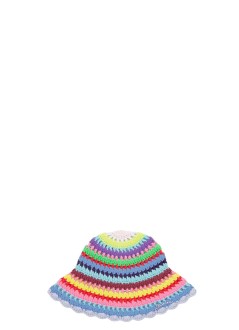 ganni cap womancrochet stripe bucket hat - b3020209 999
