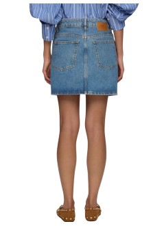 ganni skirt womanrigid denim lace mini skirt - a1090291 569
