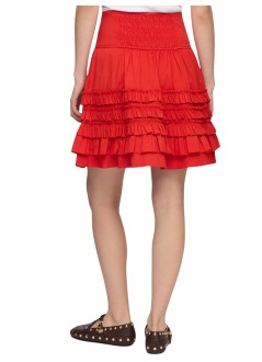 ganni skirt womanstretch cotton mini tiered frill skirt - a1090287 06p