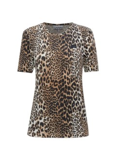 ganni top mujer soft cotton rib short sleeve t-shirt print - a1050177 943
