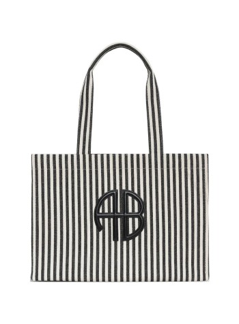 anine bing handbag mujer lara tote - a1312230str21 white black