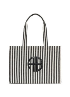 anine bing handbag mujer lara tote - a1312230str21 white black