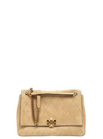 tory burch crossbody mujer charlie quilted suede shoulder bag - 183357251 251