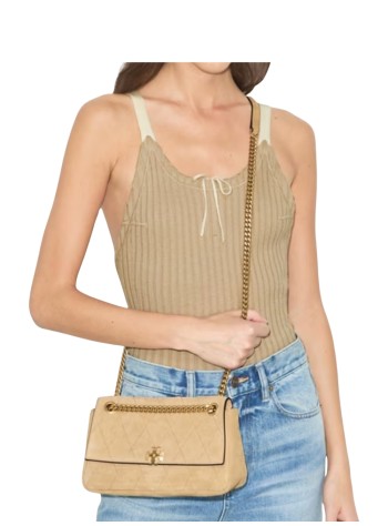 tory burch crossbody mujer charlie quilted suede small shoulder bag - 183355251 251 2