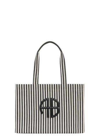 anine bing handbag mujer lara tote - a1312230str21 white black
