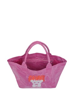 ganni handbag womanmedium trapeze shopper evil bear print - b2110086 09z