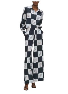 karl lagerfeld pant  womanprinted fluid pants - b3w10105 a48