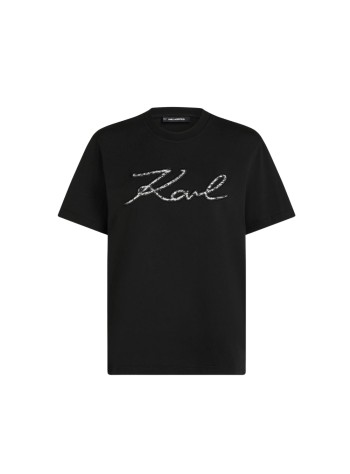 karl lagerfeld top womankarl boucle t-shirt - b3w17089 999