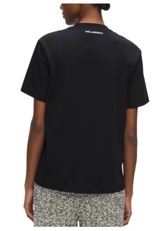 karl lagerfeld top womankarl boucle t-shirt - b3w17089 999