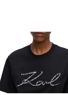 karl lagerfeld top womankarl boucle t-shirt - b3w17089 999