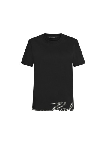 karl lagerfeld top womansignature hem t-shirt - b3w17065 999