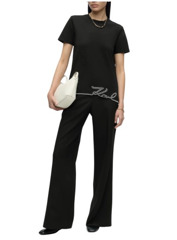 karl lagerfeld top womansignature hem t-shirt - b3w17065 999 2