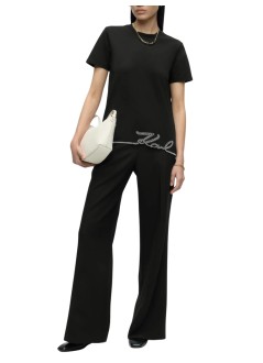 karl lagerfeld top womansignature hem t-shirt - b3w17065 999