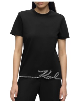 karl lagerfeld top womansignature hem t-shirt - b3w17065 999