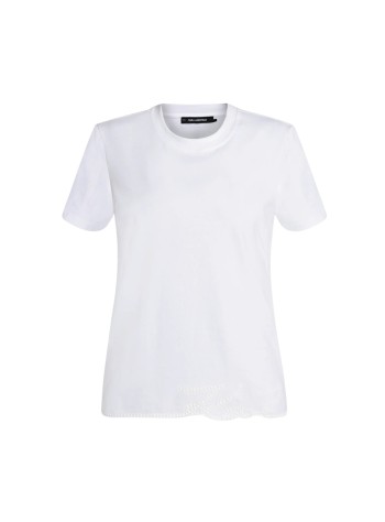 karl lagerfeld top womansignature hem t-shirt - b3w17065 100