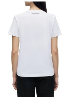 karl lagerfeld top womansignature hem t-shirt - b3w17065 100
