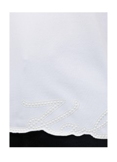 karl lagerfeld top womansignature hem t-shirt - b3w17065 100