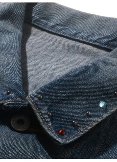 bape outerwear mancolor stone denim jacket m - 1l80140002 indigo