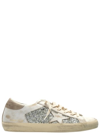 golden goose sneaker womansuper star glitter and leather upper leather star suede hee - gwf00103f008901 10931