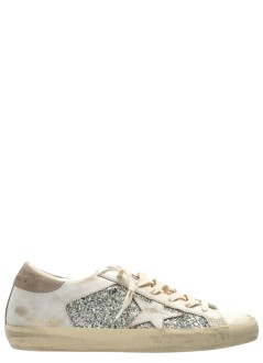 golden goose sneaker womansuper star glitter and leather upper leather star suede hee - gwf00103f008901 10931