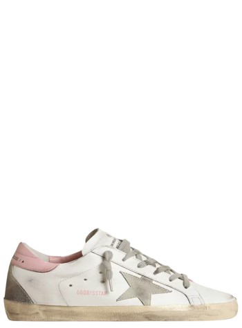 golden goose sneaker womansuper-star leather upper and heel suede star and spur cream - gwf00102f002569 10914