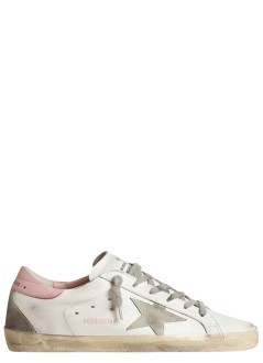 golden goose sneaker womansuper-star leather upper and heel suede star and spur cream - gwf00102f002569 10914