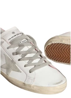 golden goose sneaker womansuper-star leather upper and heel suede star and spur cream - gwf00102f002569 10914
