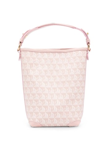 anya hindmarch crossbody womani am a plastic bag mini bucket in recycled canvas with silk - 5050925208581 shell pink