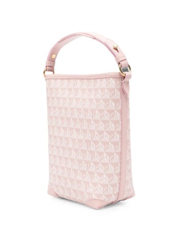 anya hindmarch crossbody womani am a plastic bag mini bucket in recycled canvas with silk - 5050925208581 shell pink 2