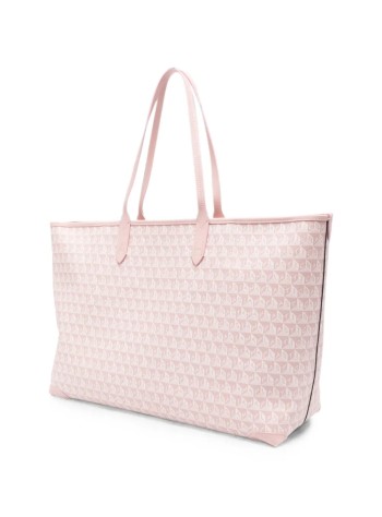 anya hindmarch handbag womani am a plastic bag  zipped tote in recycled canvas with  si - 5050925208598 shell pink 2