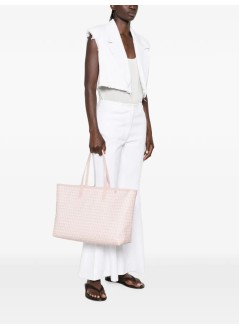 anya hindmarch handbag mujer i am a plastic bag  zipped tote in recycled canvas with  si - 5050925208598 shell pink