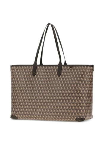 anya hindmarch handbag womani am a plastic bag  zipped tote in recycled canvas with smo - 5050925210577 truffle 2