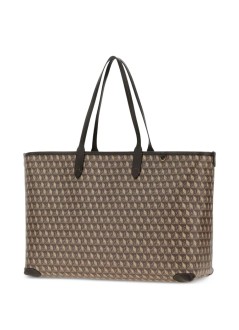 anya hindmarch handbag mujer i am a plastic bag  zipped tote in recycled canvas with smo - 5050925210577 truffle