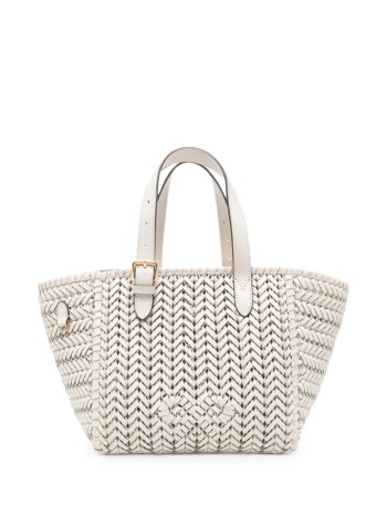 anya hindmarch handbag mujer the neeson square tote small in shiny capra - 5050925207799 chalk