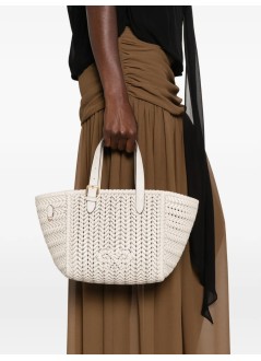 anya hindmarch handbag mujer the neeson square tote small in shiny capra - 5050925207799 chalk