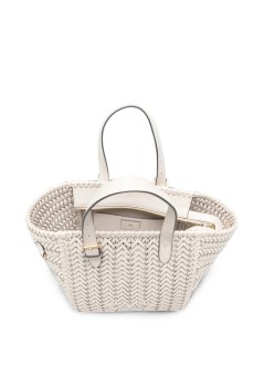 anya hindmarch handbag mujer the neeson square tote small in shiny capra - 5050925207799 chalk