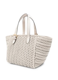 anya hindmarch handbag mujer the neeson square tote small in shiny capra - 5050925207799 chalk
