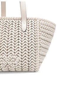 anya hindmarch handbag mujer the neeson square tote small in shiny capra - 5050925207799 chalk