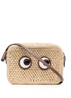 anya hindmarch crossbody mujer cross body eyes in raffia - 5050925168342 natural