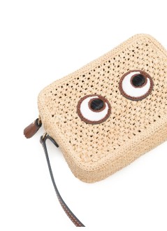anya hindmarch crossbody mujer cross body eyes in raffia - 5050925168342 natural